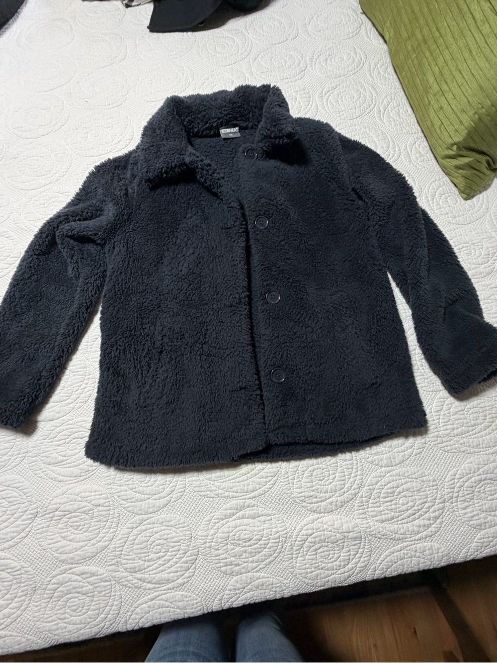 32 Degrees Black Sherpa Button Jacket